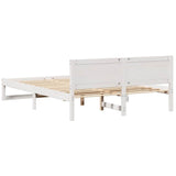 Bed Frame with Headboard White 140 x 200 cm Solid Pine Wood 873272