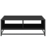 Coffee Table Black 80x80x30 cm Engineered Wood and Metal 848769