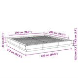 Bed Frame without Mattress Black 200x200 cm 3281162
