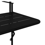 Hanging Balcony Table Folding Black 60 x 39 x 65 cm Steel 42008075