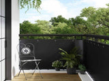 Balcony Screen with Eyelets 400 x 80 cm Poly Rattan Black 42032649