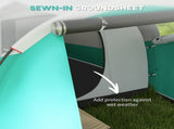 Three-Man, 3000mm Water-Resistant Two-Room Tunnel Tent - Green T3398P349027