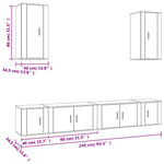 6 Piece TV Cabinet Set Smoked Oak Engineered Wood 3188691