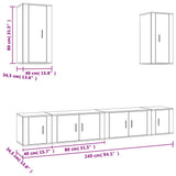 6 Piece TV Cabinet Set Smoked Oak Engineered Wood 3188691