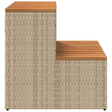 Hot Tub Step Beige 50x50x50,5 cm Poly Rattan and Solid Acacia 4103942