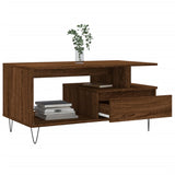 Coffee Table Brown Oak 90x49x45 cm Engineered Wood 831027