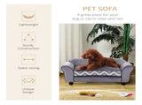 Dog Sofa Bed for XS-Sized Dogs, Cat Sofa with Soft Cushion, Pet Chair Lounge with Washable Cover, T3398P349668