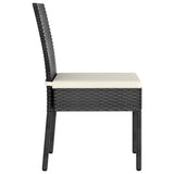 Dining Chair Set of 2 Black Poly rattan Standard Durable 317166