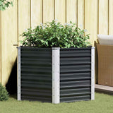 Garden Raised Bed Anthracite 129x129x77 cm Galvanised Steel 45734