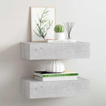 Wall Drawer Shelves 2 pcs Concrete Grey 40x23.5x10cm MDF 330252