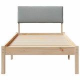Bed frame Brown and light grey 80 x 200 cm Solid pine wood 878569