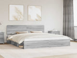 Bed Frame Grey Sonoma 180 x 200 cm Solid Pine Wood 3412457