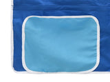 Kids'Loft Bed Frame with Curtains Black and Blue 90 x 200 cm 42020797