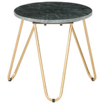 ZNTS Coffee Table Green 40x40x40 cm Real Stone with Marble Texture 286444