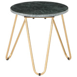 ZNTS Coffee Table Green 40x40x40 cm Real Stone with Marble Texture 286444