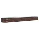 Garden Raised Bed Galvanised Steel 440x80x36 cm Brown 318935