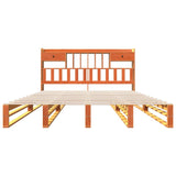 Bookcase Bed without Mattress Wax Brown 200x200 cm Solid Wood Pine 3323973