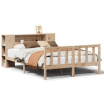 ZNTS Bookcase Bed without Mattress 120x190 cm Small Double Solid Wood Pine 3321649