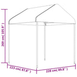 Gazebo with Roof White 17.84x2.28x2.69 m Polyethylene 3155508