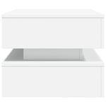 ZNTS Coffee Table with LED Lights White 90x50x40 cm 839861