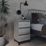 Bed Cabinet with Metal Legs Grey Sonoma 40x35x69 cm 813142