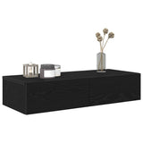 Wall Shelf with Drawers Black 80x33x17 cm Engineered Wood 859978