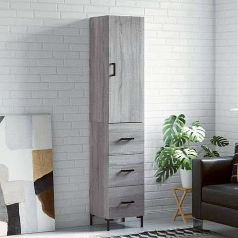 Highboard Grey Sonoma 34.5x34x180 cm Engineered Wood 3198855