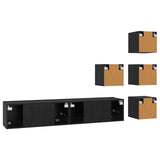TV Cabinet Set 6 pcs 80 x 30 x 30 cm Black Oak Engineered Wood 3438603