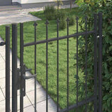 Fence Gate BOXTEL 103 x 200 cm Powder-Coated Steel Grey 42008881