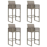 Garden Bar Set Grey PE rattan, powder-coated steel, solid acacia wood 3328888