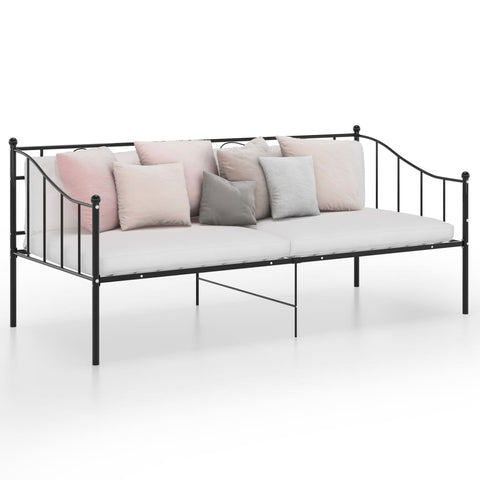 ZNTS Sofa Bed Frame without Mattress Black Metal 90x200 cm 324773