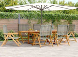Garden Dining Set Grey Solid acacia wood and PE rattan Adjustable 3281719