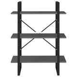 3-Tier Book Cabinet Grey 80x30x105 cm Solid Pine Wood 806534