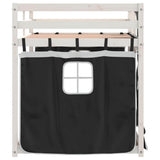 Bunk Bed without Mattress White&Black 90x190 cm Single Solid Wood Pine 3283940