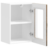 Kitchen Wall Cabinet with Glass Door Kalmar Smoked Oak Engineered Wood 853532