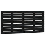 Wall Headboard Black 146x3x63 cm Solid Wood Pine 824737