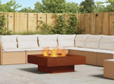 Fire Pit Brown 80 x 80 x 40 cm Weathering Steel 858957