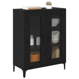 Sideboard Black Oak 69.5 x 34 x 90 cm Engineered Wood and Iron 880826