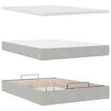 ZNTS Ottoman Bed with Mattresses Light Grey 140x200cm Velvet 3313475