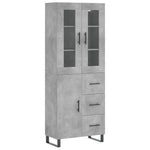 Highboard Concrete Grey 69.5x34x180 cm Engineered Wood 3198493