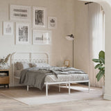 Metal Bed Frame without Mattress with Headboard White 120x200cm 376647