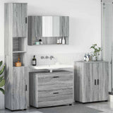 Bathroom Furniture Set with Drawer with Shelf 4 pcs Grey Sonoma 3393089