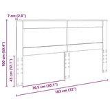 Headboard with Headboard Sonoma Oak 180 cm Engineered Wood 887427