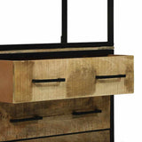 Highboard with Drawer Brown 70 x 35 x 180 cm Solid Mango Wood 3310126