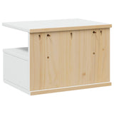 Bedside Cabinet HILL White 40 x 31 x 27 cm Solid Pine Wood 42025044