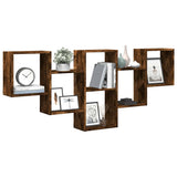 Wall Shelf Smoked Oak 159x18x66 cm Engineered Wood 853303