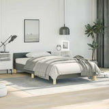 Bed Frame without Mattress Dark Grey Twin XL Fabric 347451