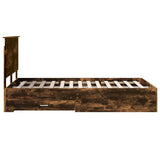 Bed Frame with Drawer Smoked Oak 120 x 200 cm Engineered Wood 3409680