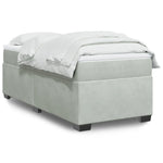 ZNTS Box Spring Bed with Mattress Light Grey 90x200 cm Velvet 3285257