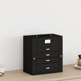 Jewellery Box 5-Layer with Mirror Lockable Black 4103563